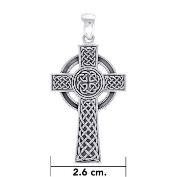 Large Celtic Cross Silver Pendant TPD3693 - Jewelry
